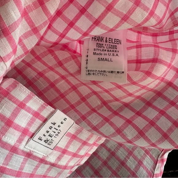 Frank & Eileen Pink Plaid Linen Button Down Shirt - Picture 5 of 5
